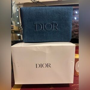 Dior Denim Makeup Bag + Mascara & Lip Maximizer Gift Set New